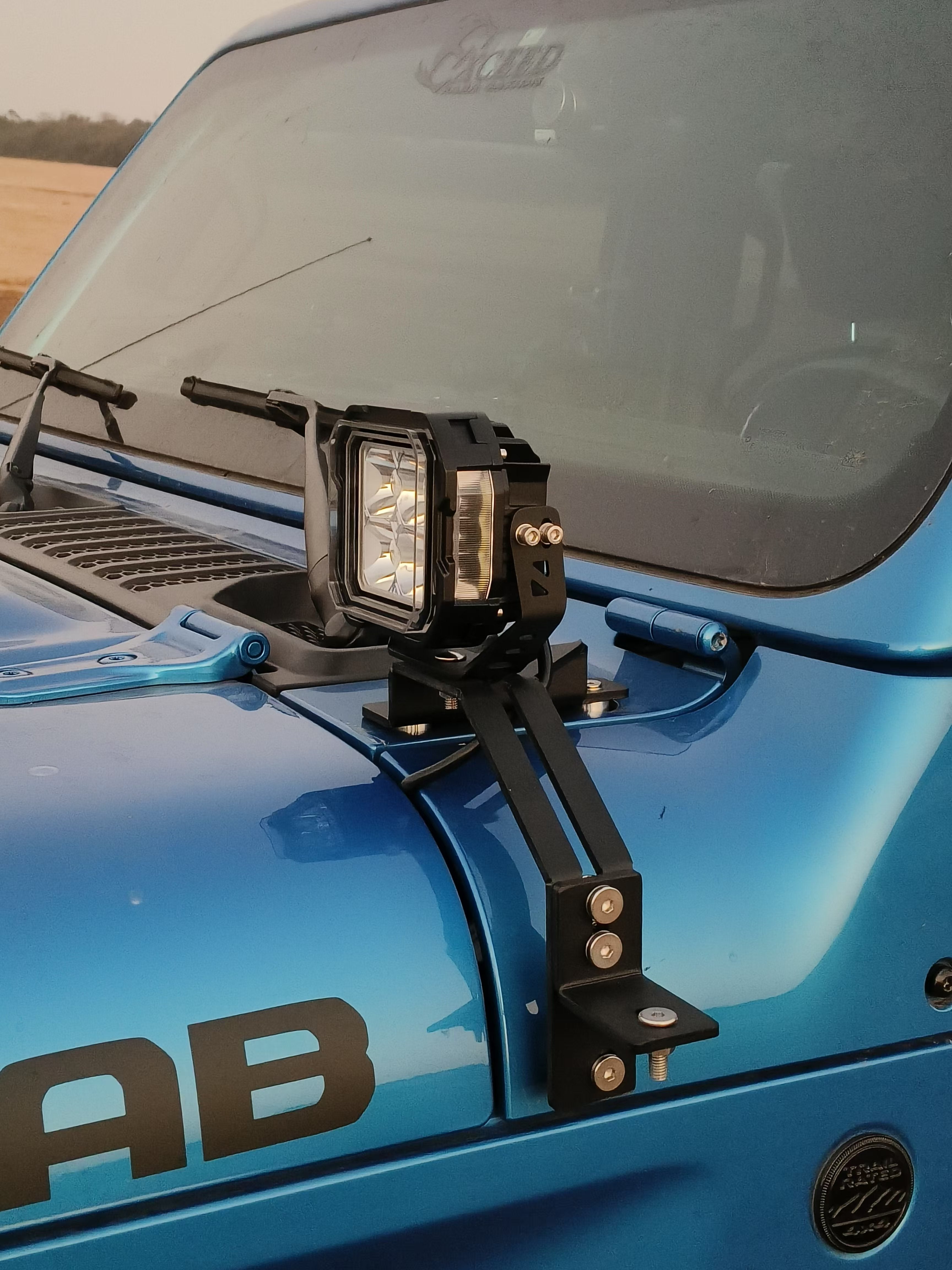 Cowl Mounted Aluminum Alloy Light Bracket Pair for JL/JT