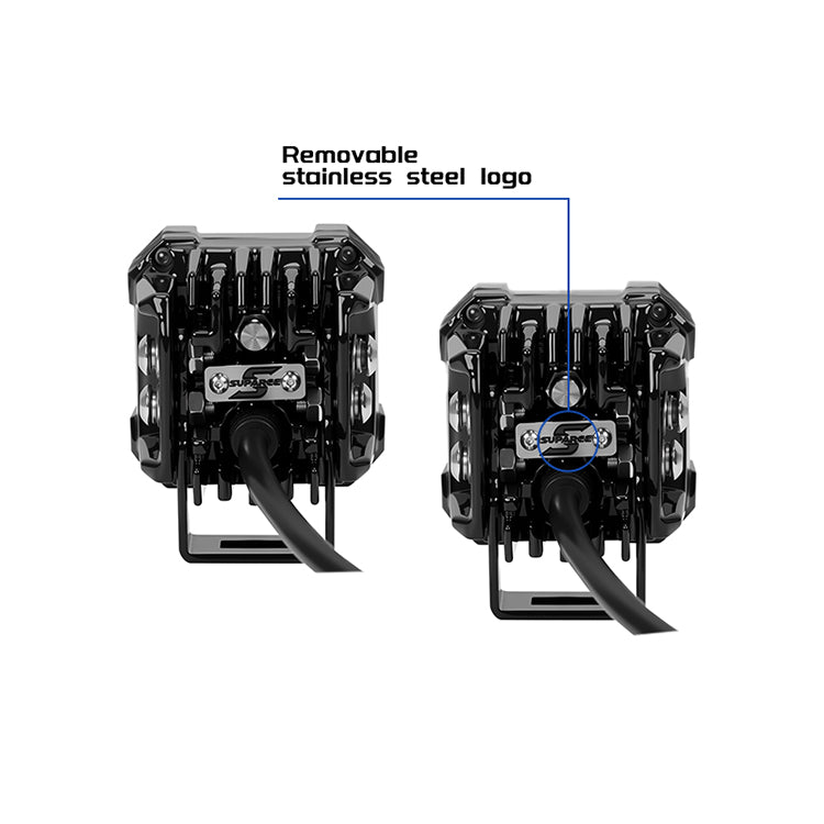 Suparee Recon 1 2-Inch LED Pod Lights with Amber DRL, IP69K, Aluminum Housing, Spot/Wide Beam for Trucks, Jeeps, and UTVs