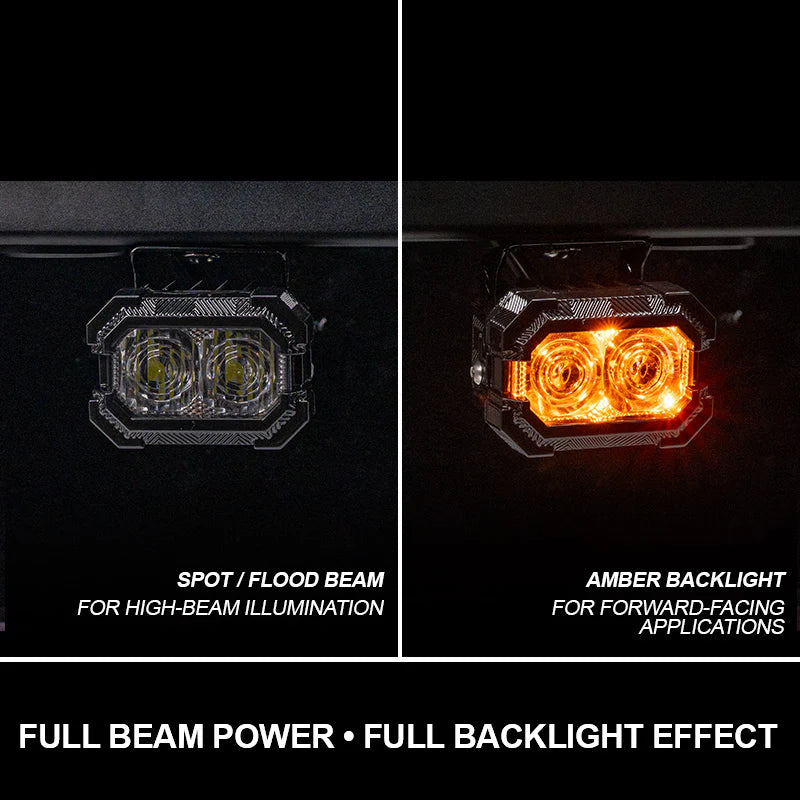 [Pre Order]Suparee Recon 2 3-Inch LED Pods with Amber DRL, IP69K, Aluminum Housing, Spot/Flood Beam for Trucks, Jeeps, and UTVs
