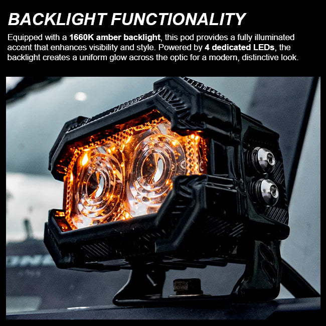 [Pre Order]Suparee Recon 2 3-Inch LED Pods with Amber DRL, IP69K, Aluminum Housing, Spot/Flood Beam for Trucks, Jeeps, and UTVs