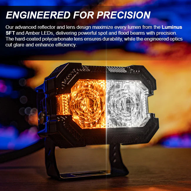 [Pre Order]Suparee Recon 2 3-Inch LED Pods with Amber DRL, IP69K, Aluminum Housing, Spot/Flood Beam for Trucks, Jeeps, and UTVs